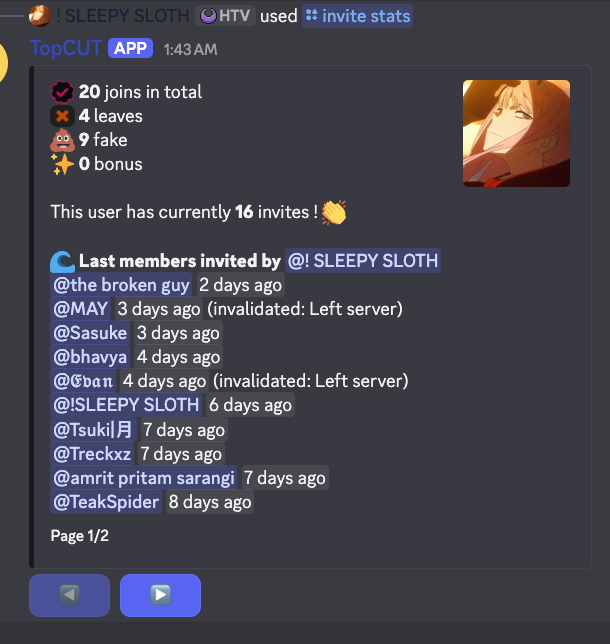 Invite Stats
